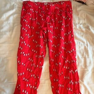 J. Crew Red Penguin Print Pajama Pants
